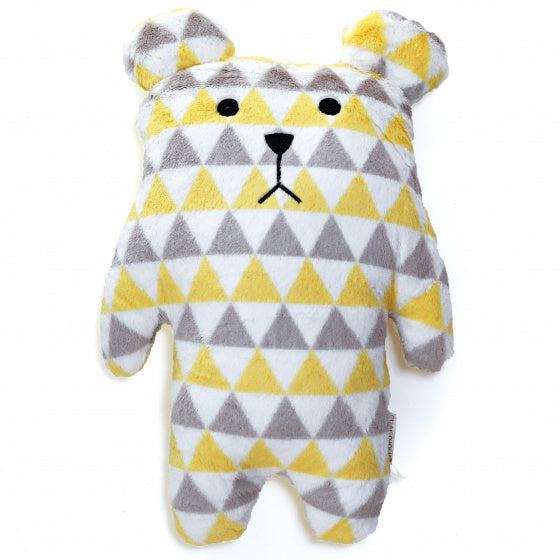knuffel Sloth Triangle 46 x 32 cm polyester geel/grijs