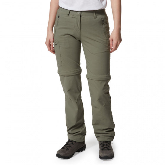 afritsbroek NosiLife Pro II Convertible dames kaki maat 46/L