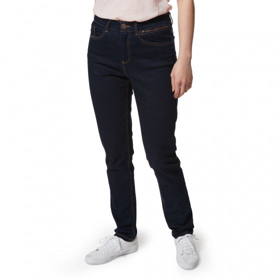 Craghoppers Spijkerbroek Ellory dames katoen donkerblauw mt 36/M