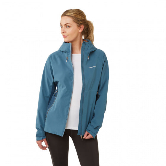 outdoorjas Haidon dames polyester blauw/bruin maat 36