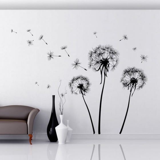 muursticker Dandelions 330 x 250 cm vinyl 17-delig