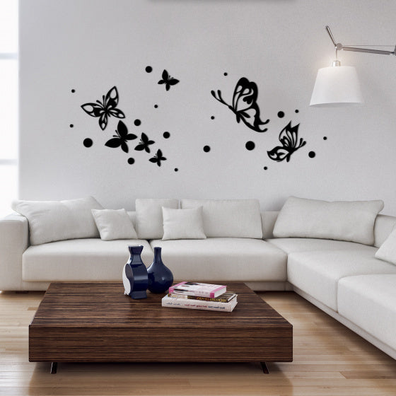 muurstickers vlindersilhouetten 47 x 70 cm zwart