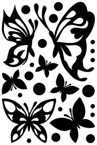 muurstickers vlindersilhouetten 47 x 70 cm zwart