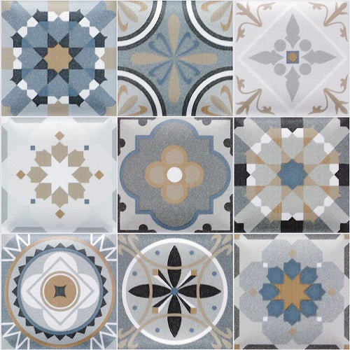 tegelstickers Decor Tiles Cementine 30 x 30cm grijs