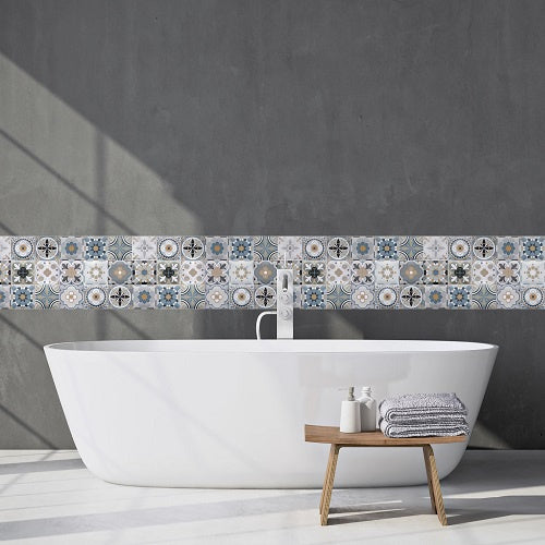 tegelstickers Decor Tiles Cementine 30 x 30cm grijs