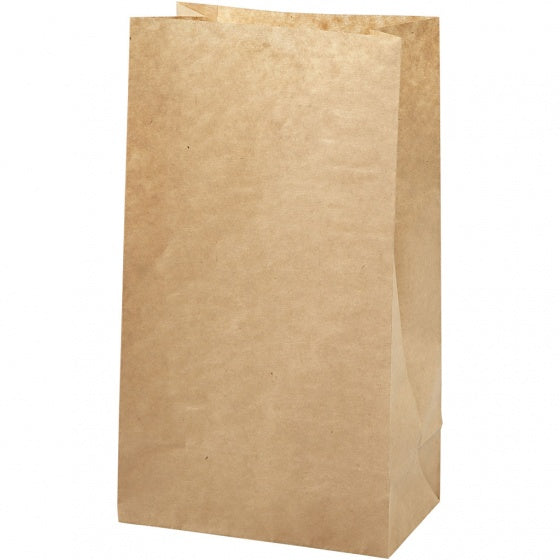 papieren zakken, h: 27 cm, afm 9x15 cm, 50 gr, bruin, 100 stuk 1 doos