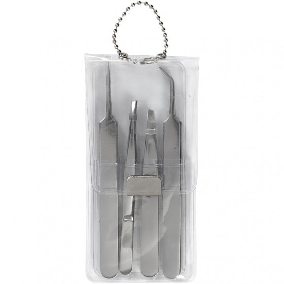 pincet set, l: 9-12 cm, 4 stuk 1 doos