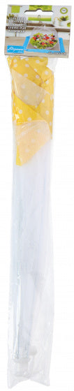 vliegenkap 32 x 32 cm polyester/staal geel/wit