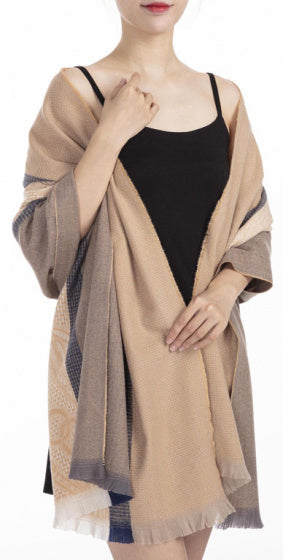 Cwi Sjaal dames 180 x 70 cm polyester beige/bruin