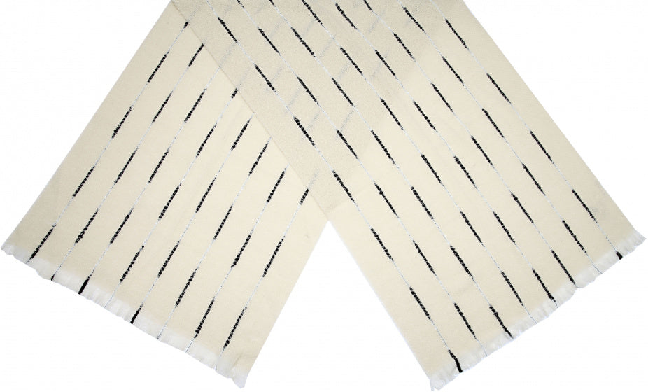 Cwi Sjaal dames 180 x 65 cm polyester beige/zwart/wit one-size
