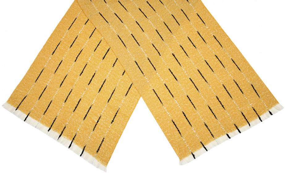 sjaal dames 180 x 65 cm polyester geel/zwart/wit one-size