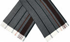 sjaal dames 180 x 65 cm polyester grijs/zwart one-size