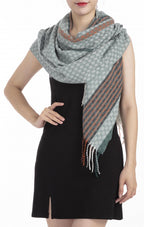 sjaal dames 180 x 65 cm polyester groen one-size