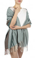 sjaal dames 180 x 65 cm polyester groen one-size