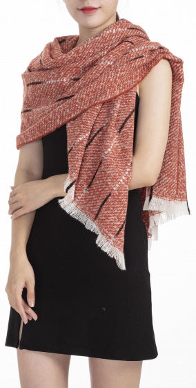 Cwi Sjaal dames 180 x 65 cm polyester rood/zwart/wit one-size
