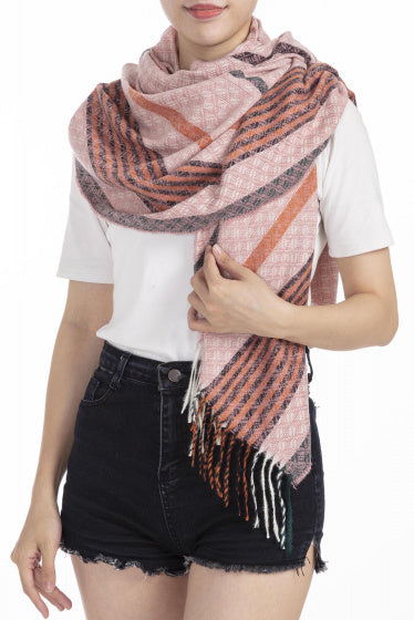 Cwi Sjaal dames 180 x 65 cm polyester roze one-size