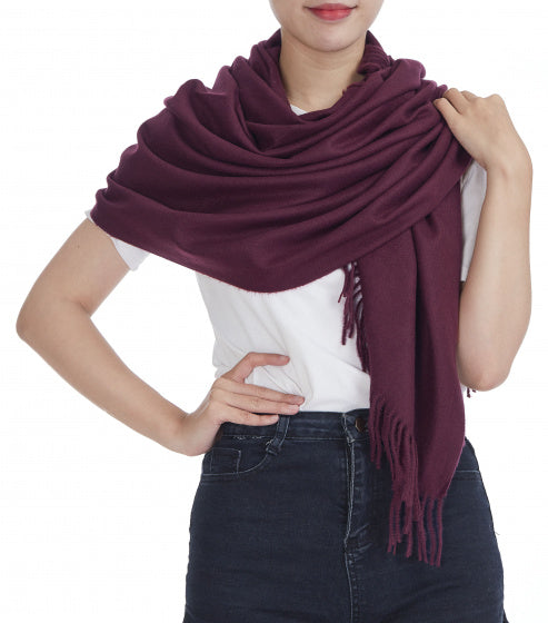 Cwi Sjaal dames 180 x 70 cm viscose bordeaux one-size