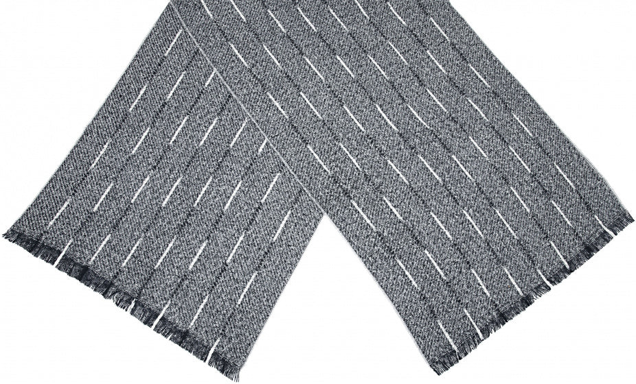 Cwi Sjaal dames 180 x 65 cm polyester grijs/wit one-size