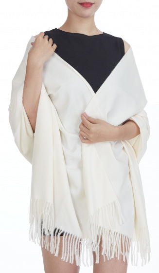 Cwi Sjaal dames 180 x 70 cm viscose wit one-size