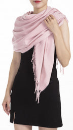 Cwi Sjaal effen dames 180 x 72 cm polyester lichtroze one-size