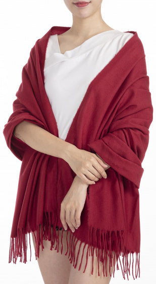 Cwi Sjaal effen dames 180 x 72 cm polyester rood one-size