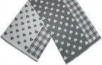 sjaal Geruit dames 180 x 63 cm polyester/viscose grijs