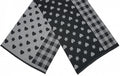 sjaal Geruit dames 180 x 63 cm polyester/viscose zwart