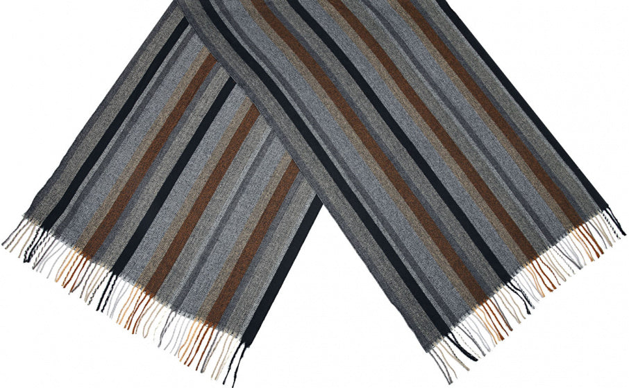 Cwi Sjaal Gestreept dames 180 x 65 cm polyester grijs