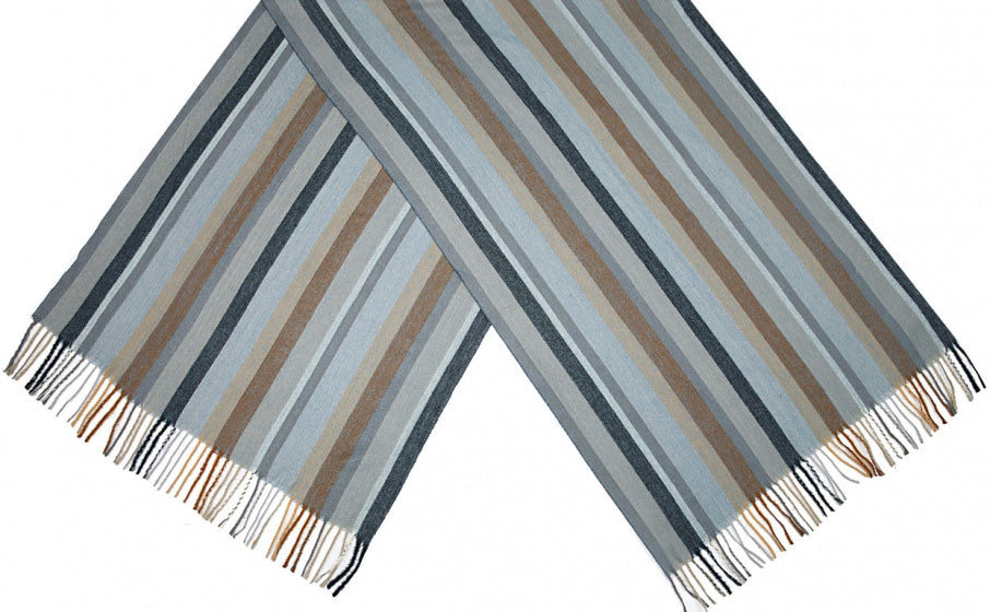 Cwi Sjaal Gestreept dames 180 x 65 cm polyester lichtblauw