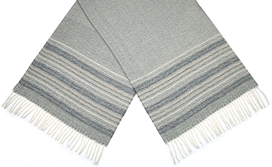 Cwi Sjaal Gestreept dames 180 x 65 cm polyester lichtgrijs