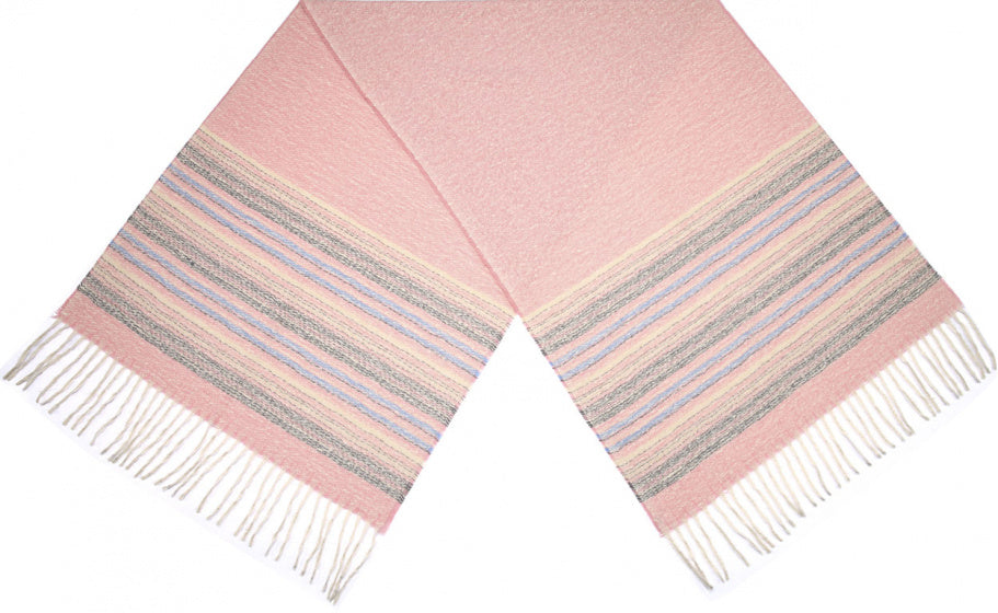 Cwi Sjaal Gestreept dames 180 x 65 cm polyester lichtroze