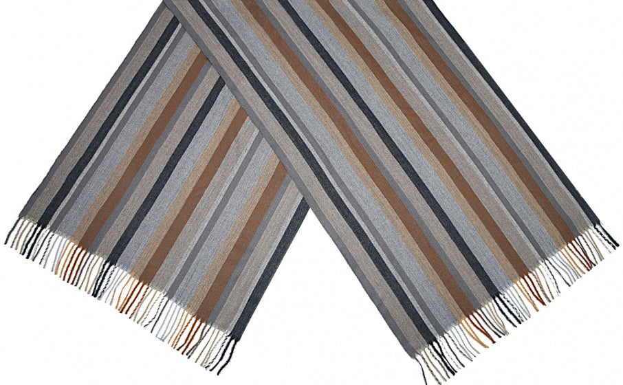 Cwi Sjaal Gestreept dames 180 x 65 cm polyester taupe