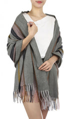 Cwi Sjaal Gestreept dames 180 x 65 cm polyester/viscose groen