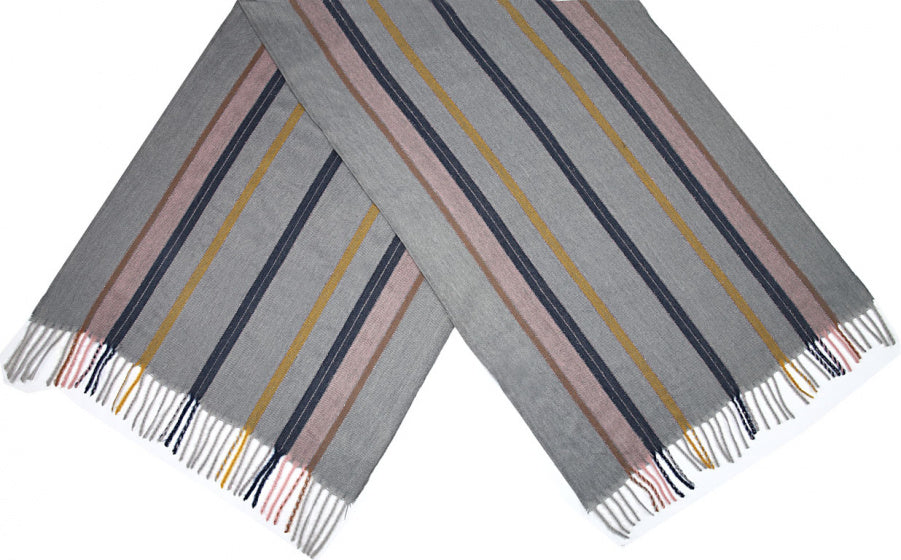 Cwi Sjaal Gestreept dames 180 x 65 cm viscose/polyester grijs