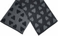 sjaal hart dames 180 x 63 cm polyester/viscose grijs/zwart