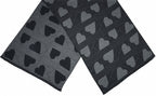 sjaal hart dames 180 x 63 cm polyester/viscose grijs/zwart