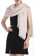 Cwi Sjaal Houndstooth Optic dames 190 x 57 cm polyester roze