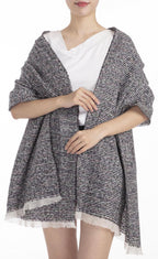 Cwi Sjaal Melange Optic dames 190 x 65 cm polyester grijs