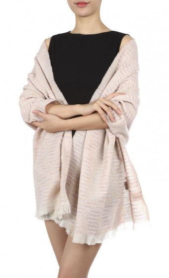 Cwi Sjaal Melange Optic dames 190 x 65 cm polyester lichtroze
