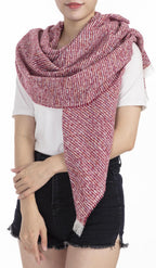 Cwi Sjaal Melange Optic dames 190 x 65 cm polyester rood