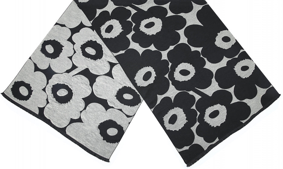 Cwi Sjaal met bloemenprint dames 180 x 63 cm polyester grijs