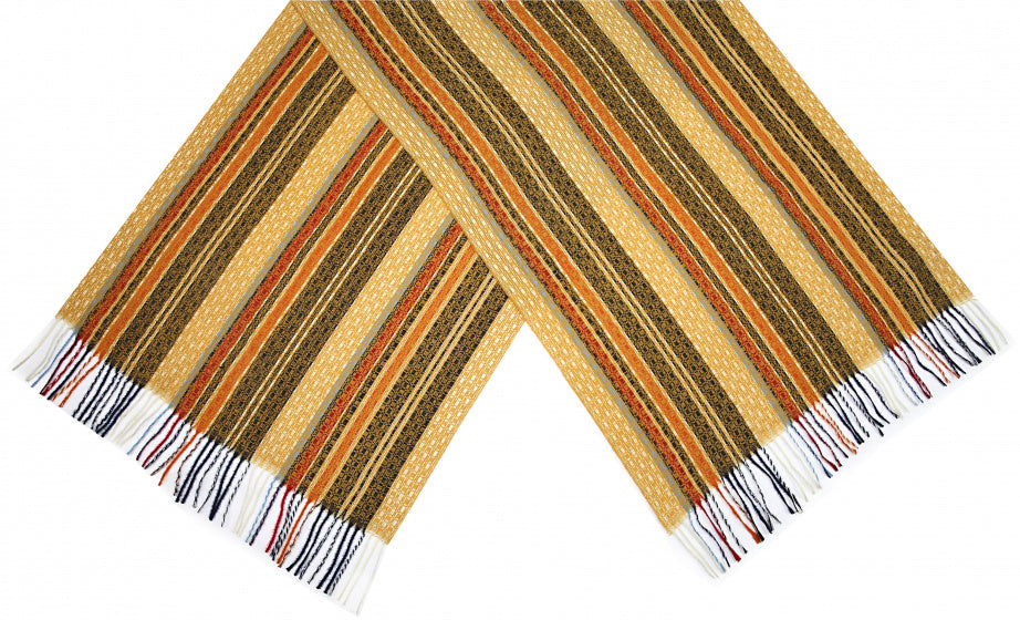 sjaal met print dames 180 x 65 cm polyester geel one-size