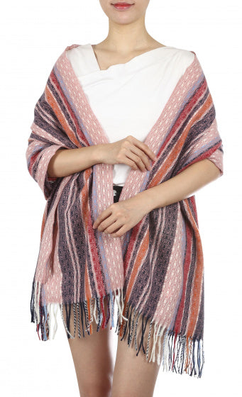 Cwi Sjaal met print dames 180 x 65 cm polyester roze one-size