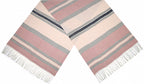 sjaal met strepen dames 180 x 65 cm polyester roze/grijs