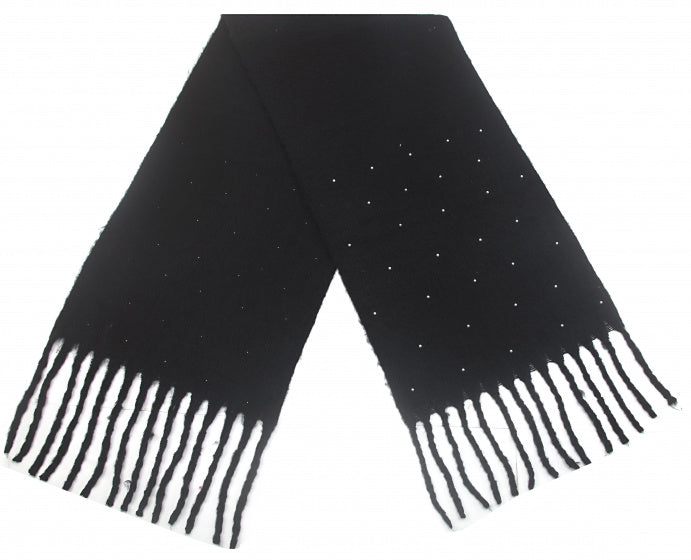 Cwi Sjaal Parels dames 180 x 46 cm polyester zwart