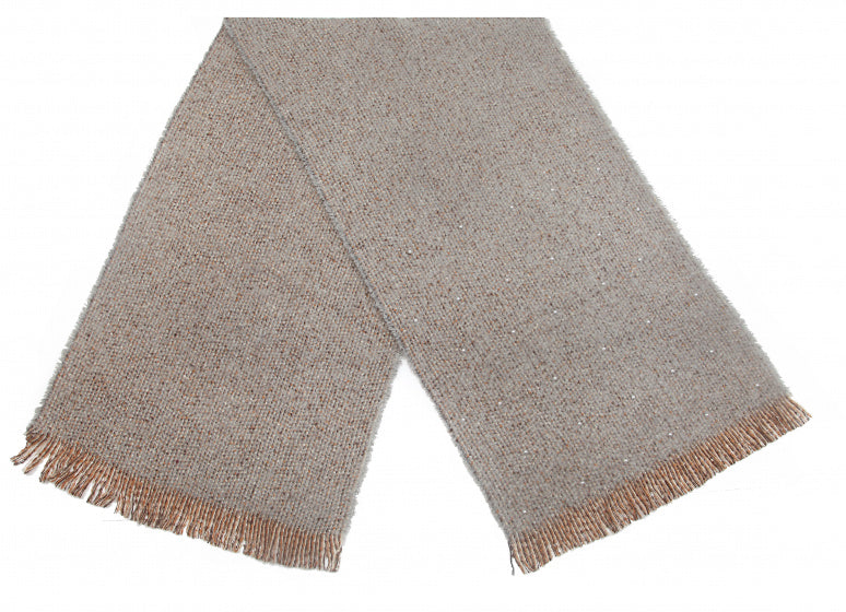 Cwi Sjaal Parels dames 190 x 55 cm polyester bruin