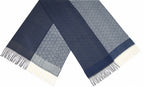 sjaal Patroon dames 180 x 68 cm polyester donkerblauw