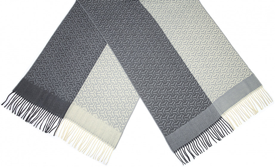 Cwi Sjaal Patroon dames 180 x 68 cm polyester grijs