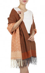 Cwi Sjaal Patroon dames 180 x 68 cm polyester oranje