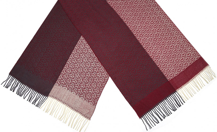 Cwi Sjaal Patroon dames 180 x 68 cm polyester rood